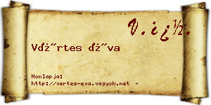Vértes Éva névjegykártya