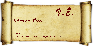 Vértes Éva névjegykártya